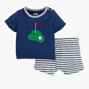 Mud Pie Navy Blue Childrens Golf Baby Short Set 6-9Months Old